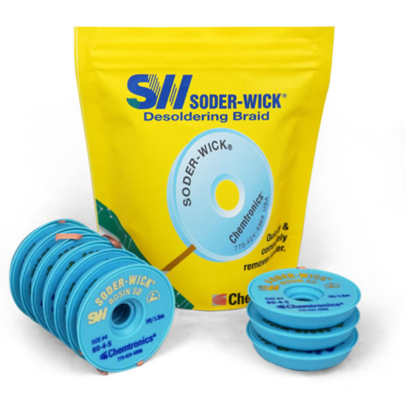 Soder-Wick® Chemtronics SW16045 No Clean Desoldering Wick | (एल) 1.5 एमएक्स (डब्ल्यू) 2.8 मिमी