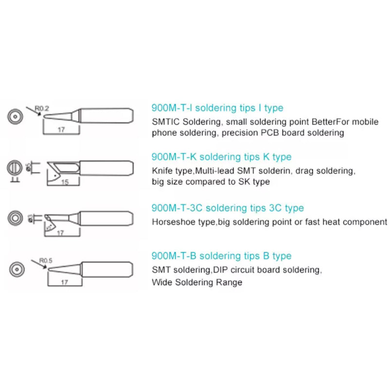 Bakon® 900M Series Soldering Tip For BK969S and BK969A Series Soldering Stations