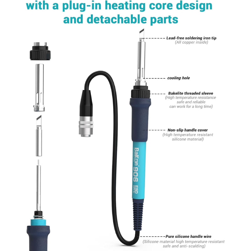 Bakon® BK906 Soldering Iron Probe for BK90, BK60, BK881 Soldering Station