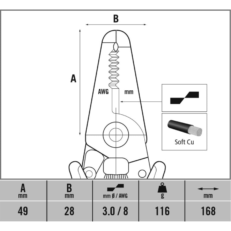 Piergiacomi CSP-30-1 वायर स्ट्रिपर | 30-20 AWG