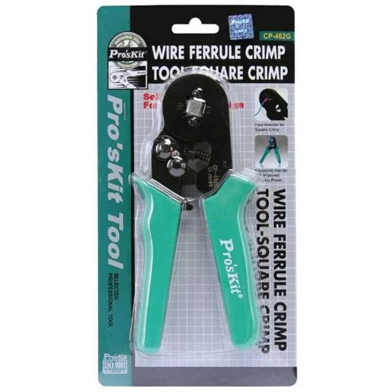 Pro'skit® CP-462G Wire Ferrule Crimp Tool-Square Crimp Manual Crimper (175mm)