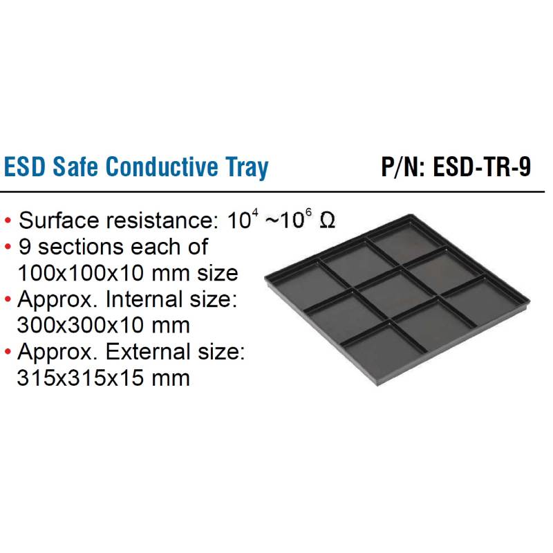 ESD Safe Conductive Tray - ESD-TR9