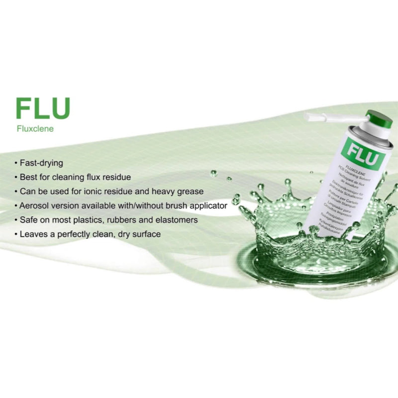 Fux Flu Electrolube® Flux Cleaning Solvent - FLU400DB Aerosol with Brush