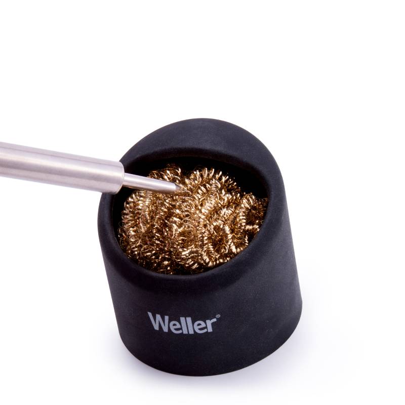 Weller® Soldering Brass Sponge Tip Cleaner with Silicone Holder - WLACCBSH-02