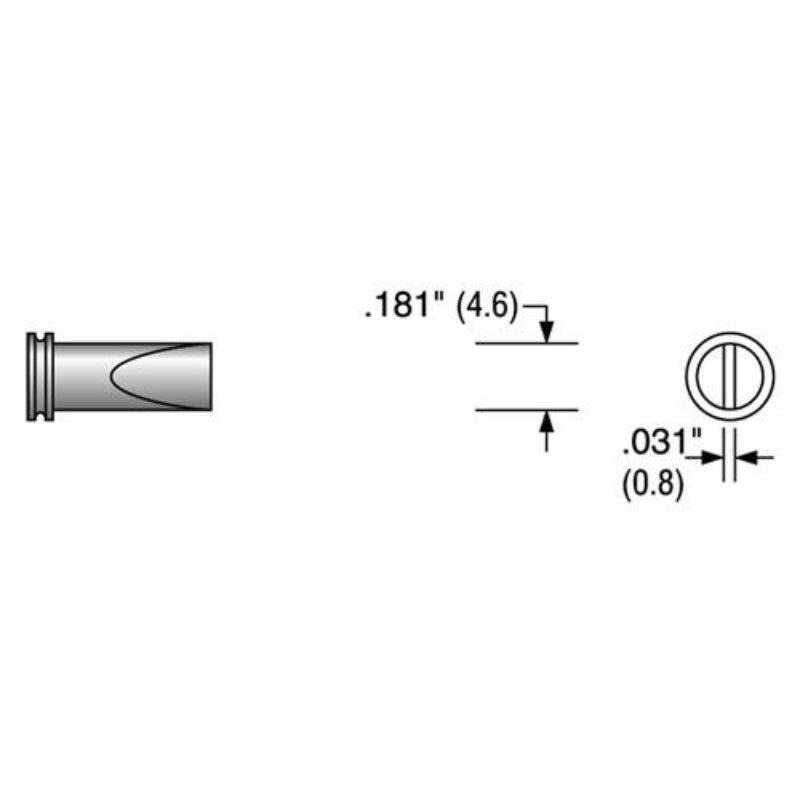 Plato® MS-3600 ≅ Weller LT D, Chisel Shape Soldering Bit, Article Number T0054440999