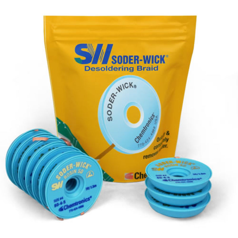 Soder-Wick® Chemtronics SW16045 No Clean Desoldering Wick | (एल) 1.5 एमएक्स (डब्ल्यू) 2.8 मिमी