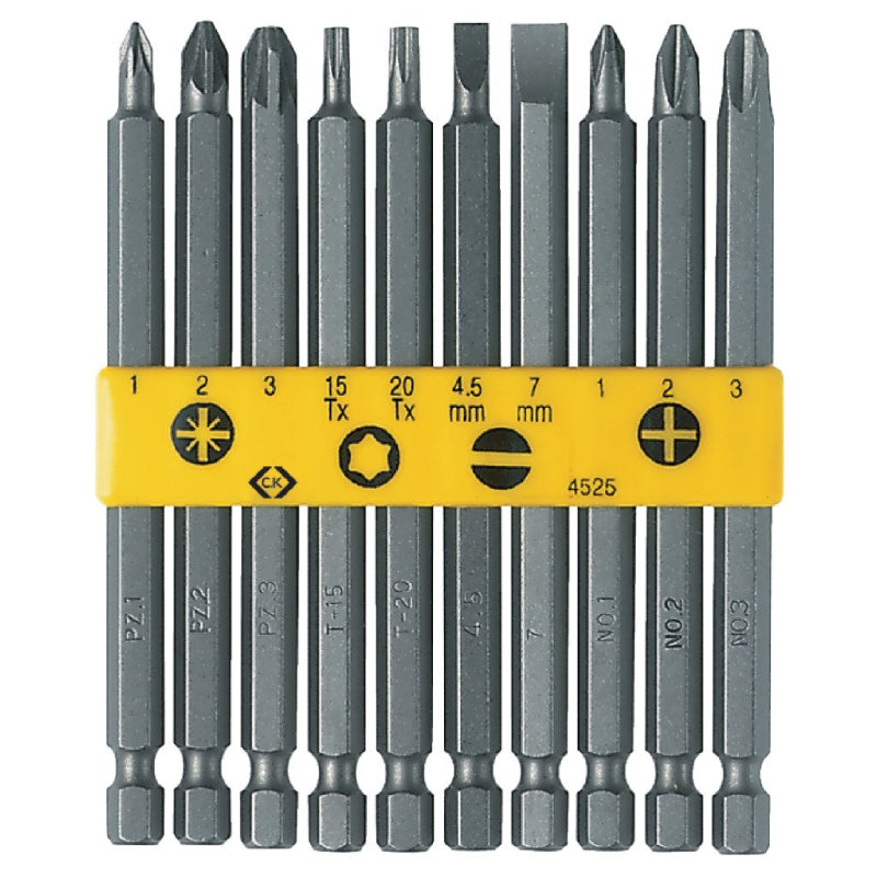 C.K® T4525 Screwdriver Bit Set of 10 - Long