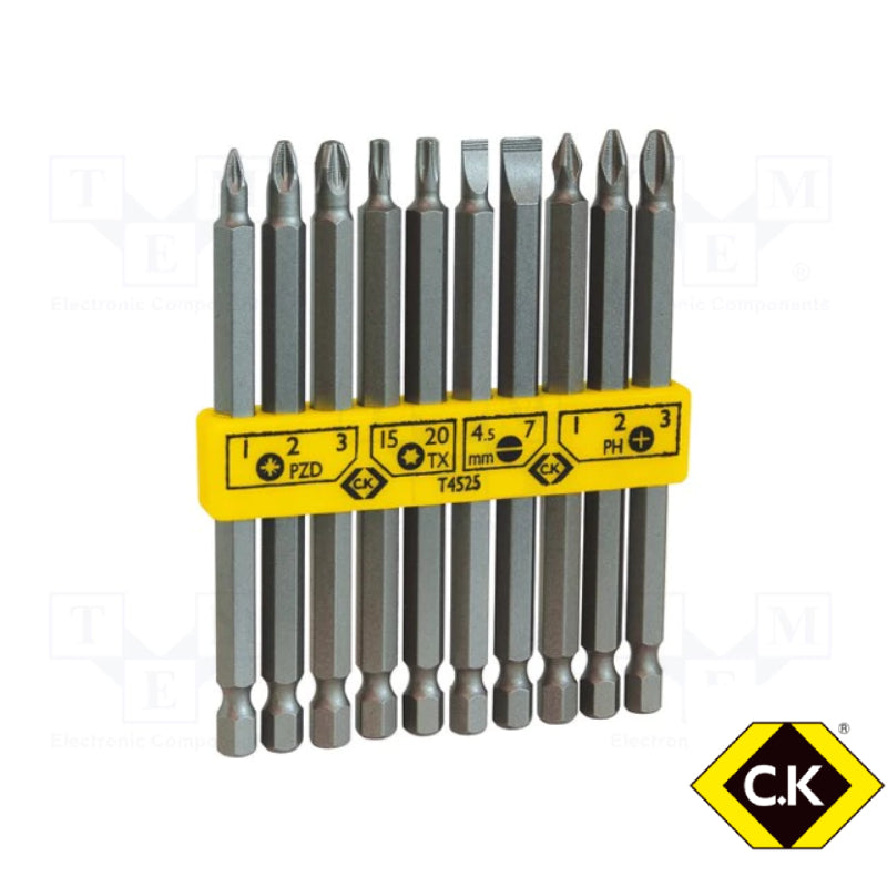 C.K® T4525 Screwdriver Bit Set of 10 - Long