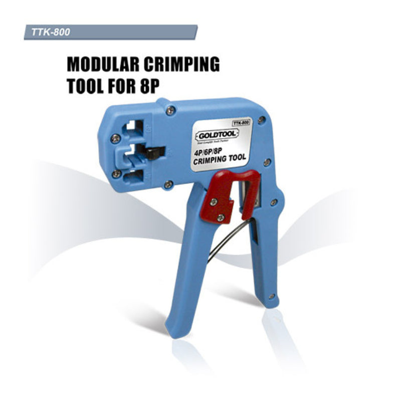 Goldtool™ TTK-800 Crimping Tool For 4P/6P/8P, RJ-45/22/11/12 - Made in Taiwan