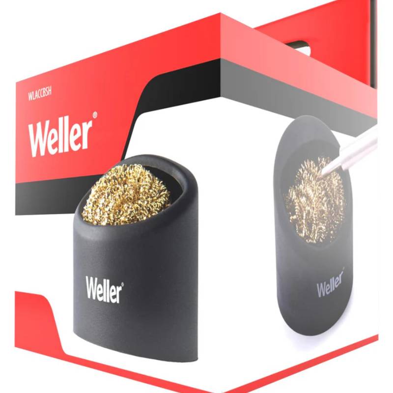 Weller® Soldering Brass Sponge Tip Cleaner with Silicone Holder - WLACCBSH-02