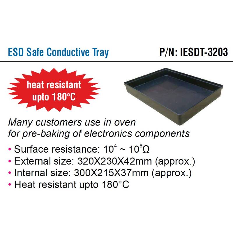 ESD Safe Conductive Tray - IESDT-3203