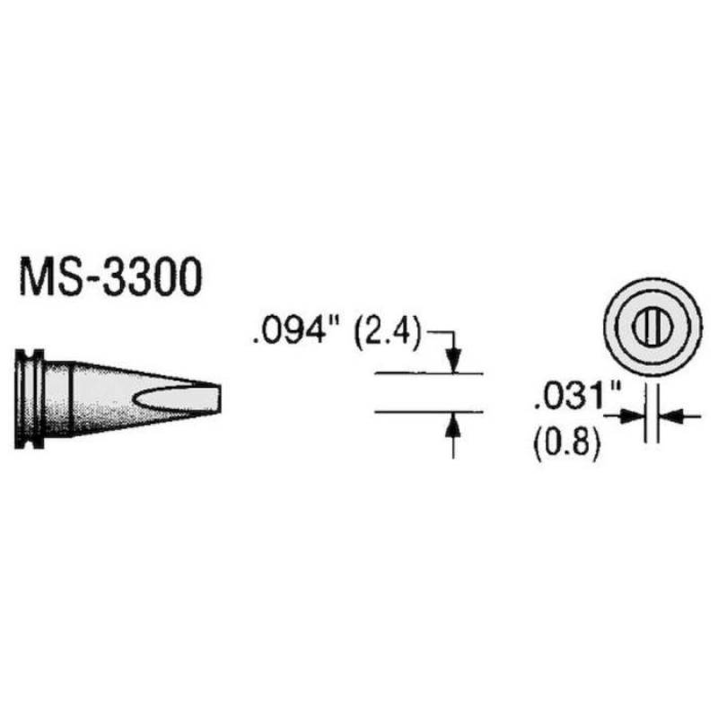 Plato® MS-3300 ≅ Weller LT B, Chisel Shape Soldering Bit, Article Number T0054440599