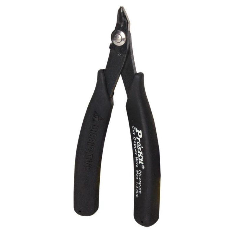 Pro'skit® 1PK-25P-CE Micro Cutting Plier W/Safety Clip & Conductive Handle