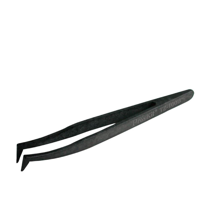 Pro'skit® TZ-100B Conductive Tweezer (Curved Fine Tips) 120mm