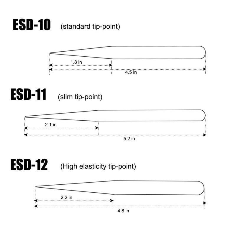 Set of 6 Non-Magnetic Stainless Steel Tweezers - ESD Safe 247.80 Mobile Repairing Tools Unbranded