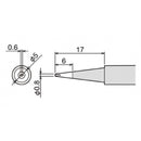 960-T-0.8D छेनी टिप - (L)17 मिमी x (W)0.8 मिमी x (R)Φ0.5 मिमी