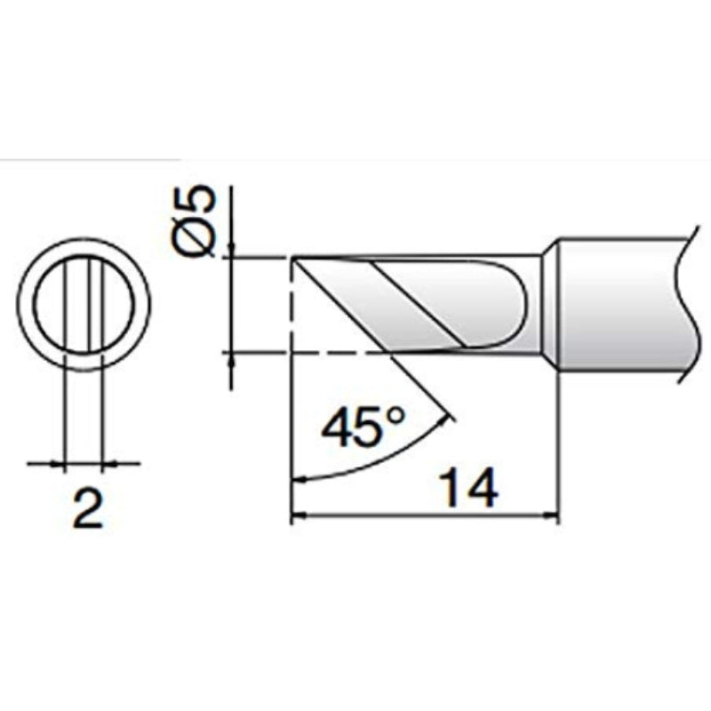 960-TK चाकू टीप - (L)14 मिमी x (D)2.0 मिमी x (R)Φ5.0 मिमी