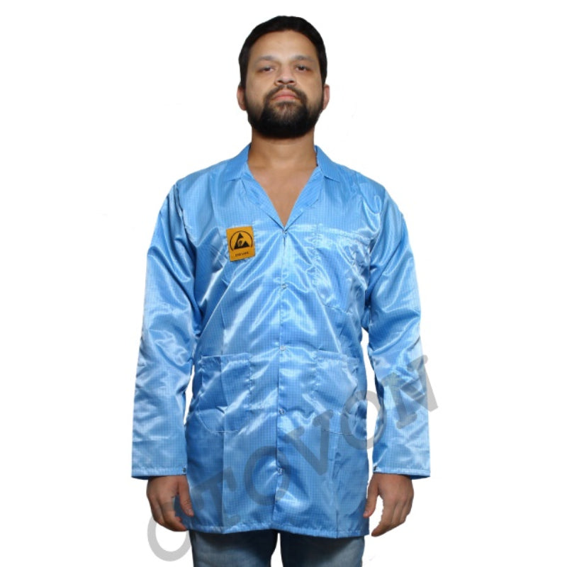 Unisex ESD Apron / Anti-Static Lab Coat - Blue 343.38 ESD Clothing Otovon