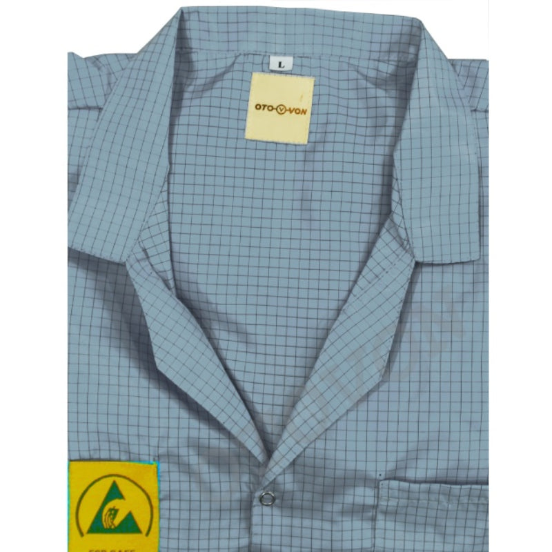 Unisex ESD Apron / Anti-Static Lab Coat - Grey 349.28 ESD Clothing Otovon
