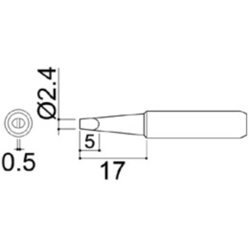 ToKii-T-2.4D Soldering Tip | (L)17 mm x (W)Φ2.4 mm