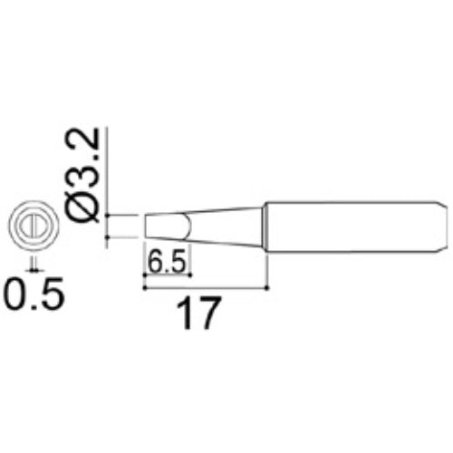 ToKii-T-3.2D Soldering Tip | (L)17 mm x (W)Φ3.2 mm 210.04 Soldering Tips ToKii